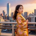 夕日に美女を添えて 3枚目