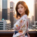 夕日に美女を添えて 4枚目