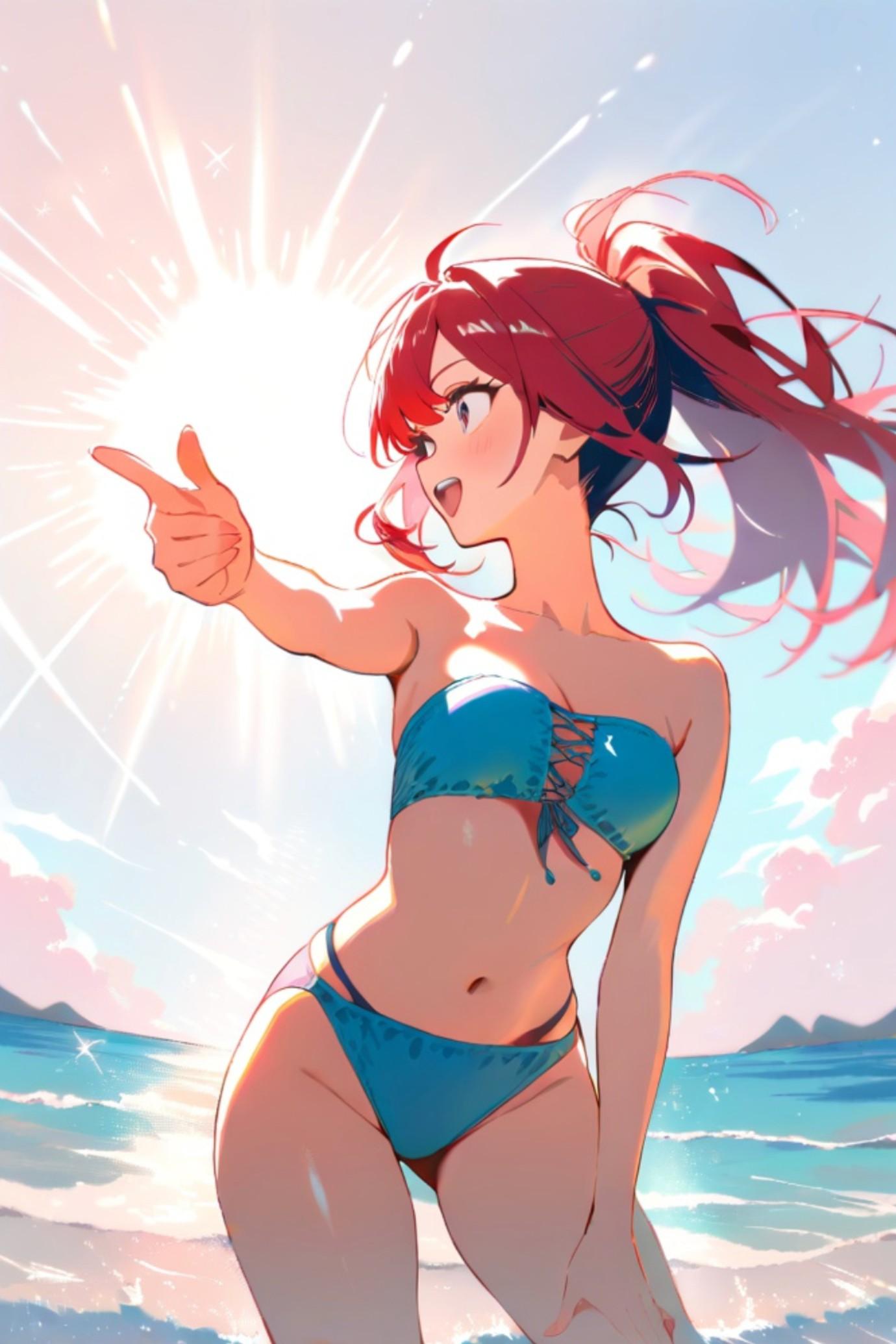 夏の赤髪ちゃん