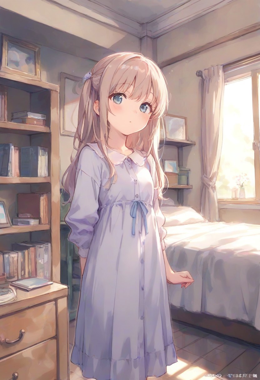 少女の部屋(水彩タッチ)(71) | の人気AIイラスト・グラビア