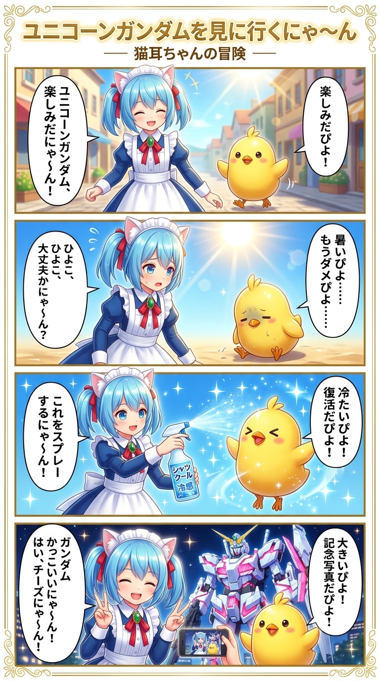 ユニコーンガンダムを見に行くにゃ〜ん | の人気AIイラスト・グラビア