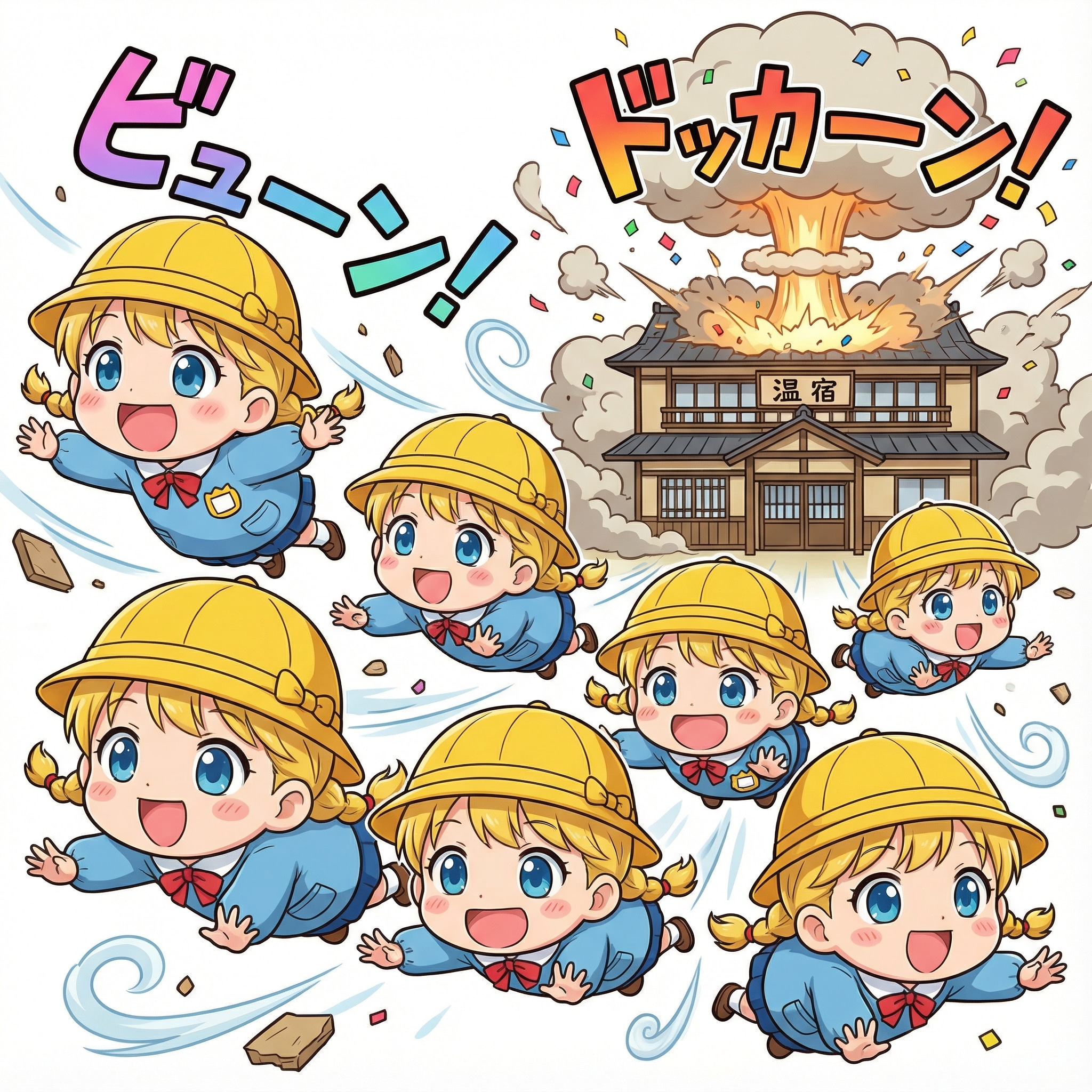 旅館が爆発してしまった、ようちえんじ😅 | の人気AIイラスト・グラビア