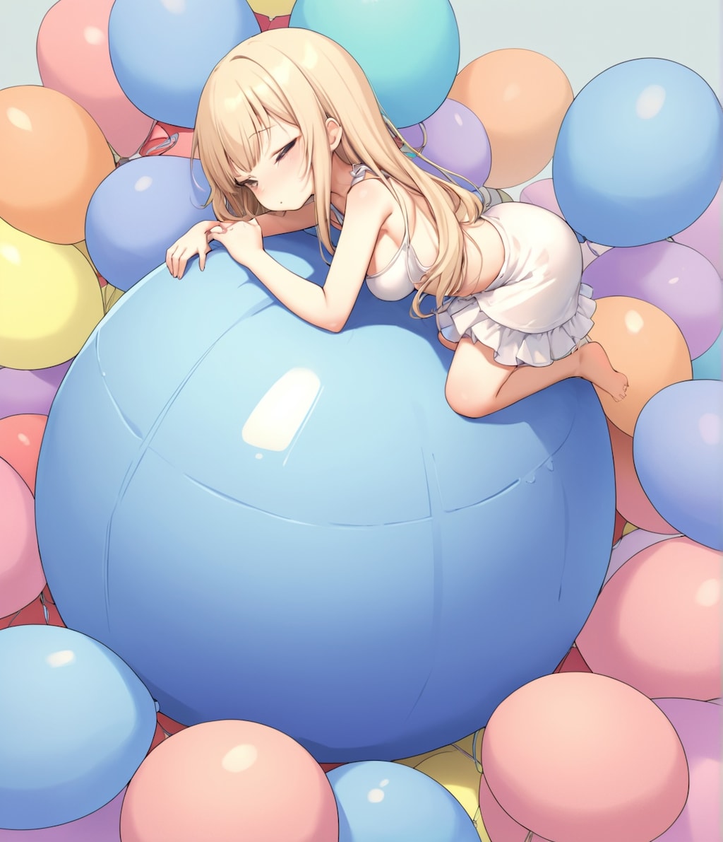 ボールの上で居眠り