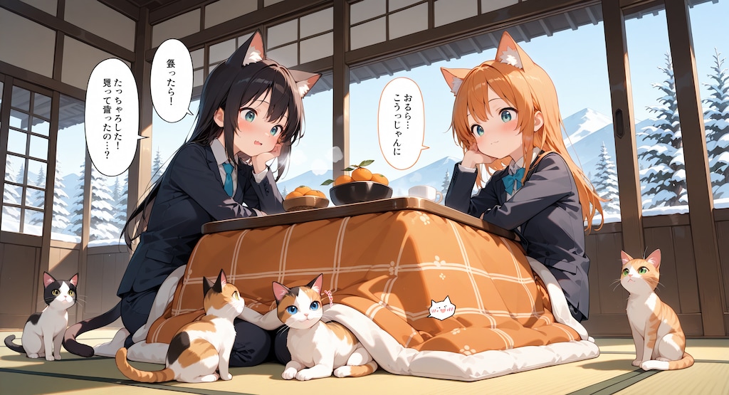 こたつと猫 2