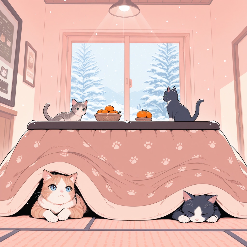 こたつと猫 2