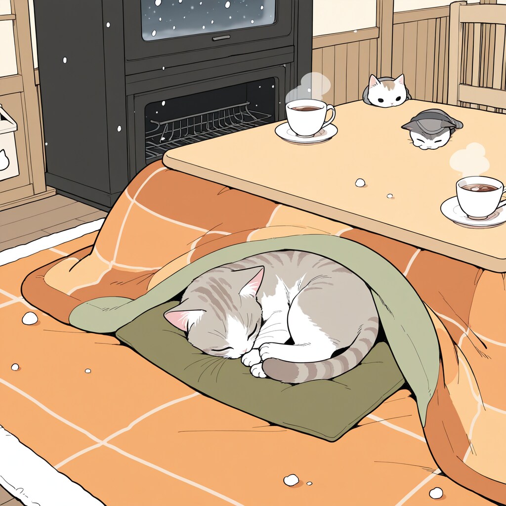 こたつと猫 2