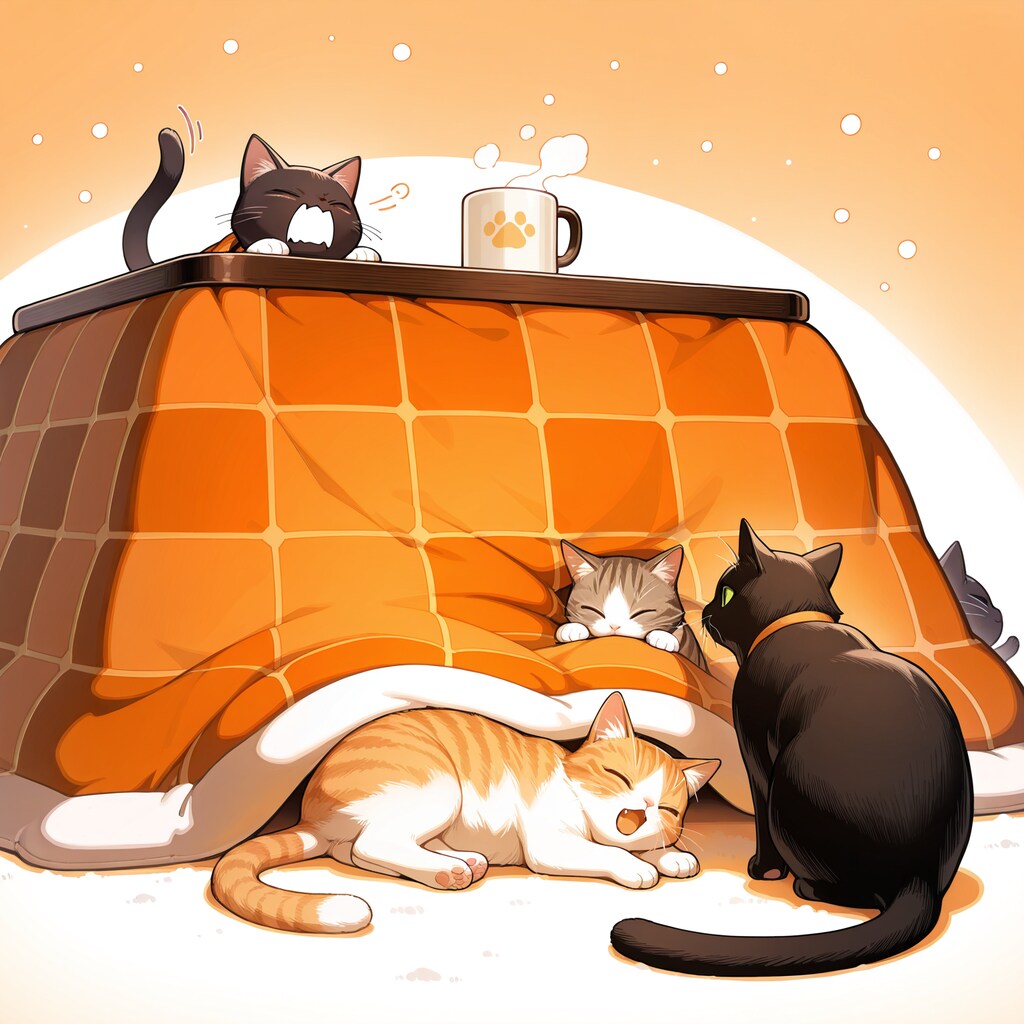 こたつと猫 2