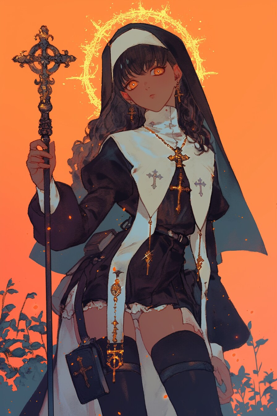 ミニ丈太ももシスター