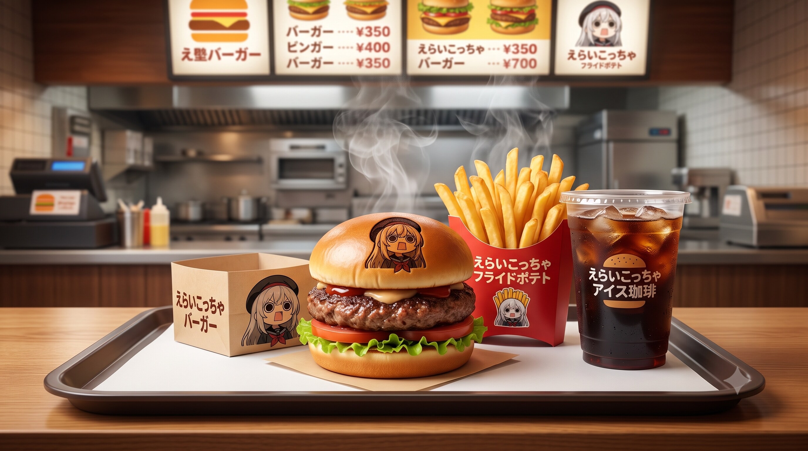 摩訶不思議食堂のえらいこっちゃバーガーセット