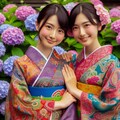 ペイズリー柄の着物 2枚目