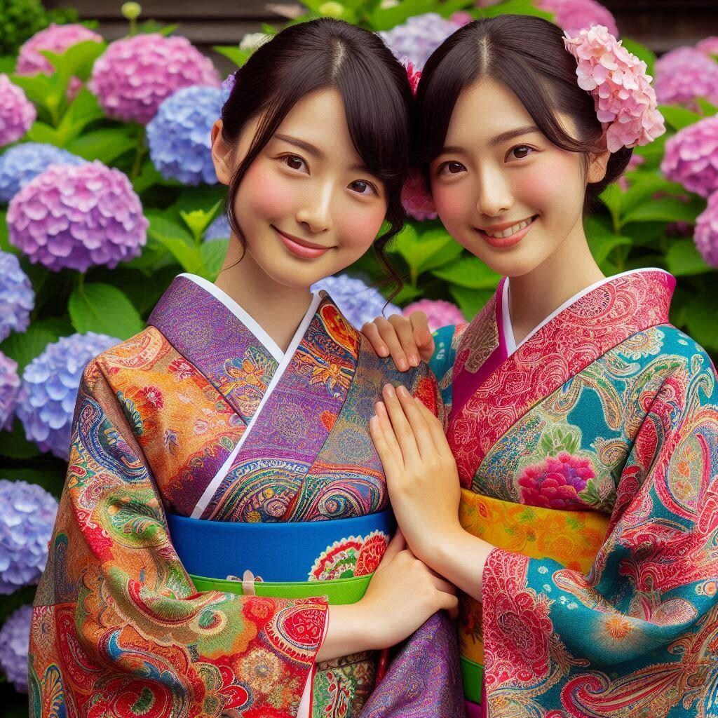 ペイズリー柄の着物