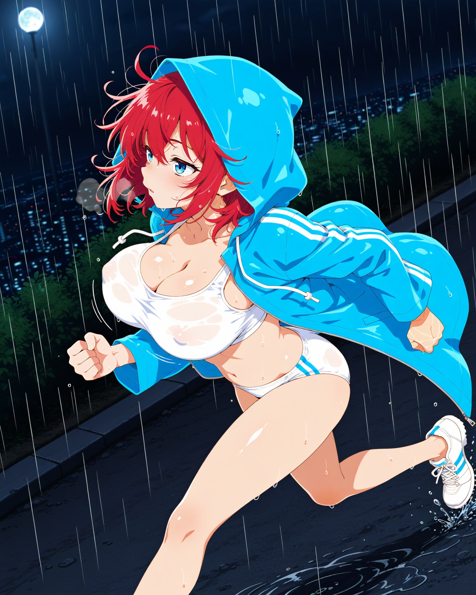 雨の夜でも走りに