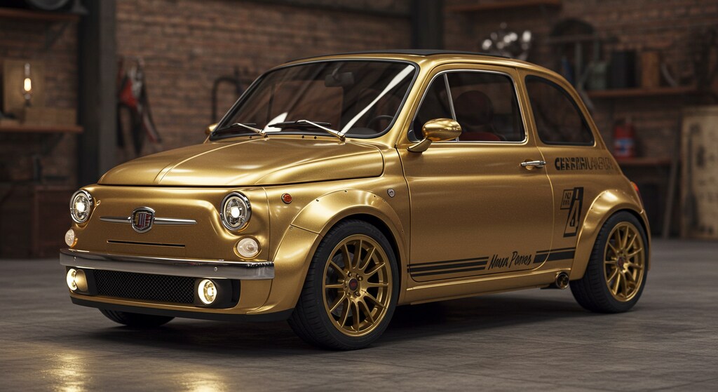 ゴールドカラーフィアット500