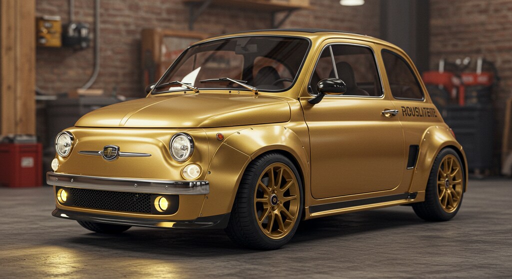 ゴールドカラーフィアット500