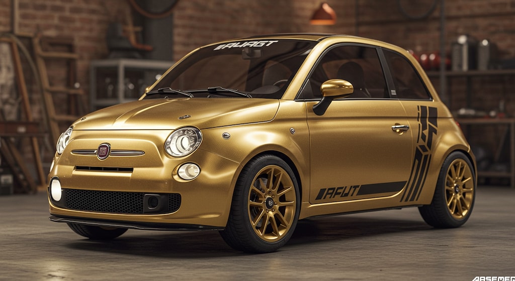 ゴールドカラーフィアット500
