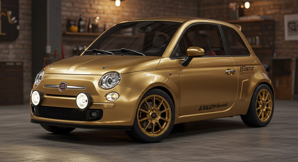 ゴールドカラーフィアット500