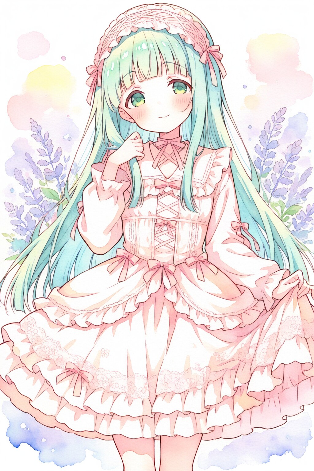 パステル水彩画風