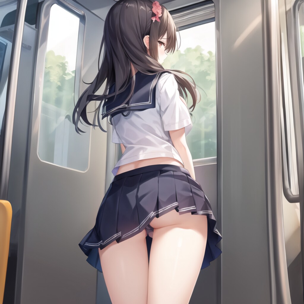 お尻(電車内の学生)