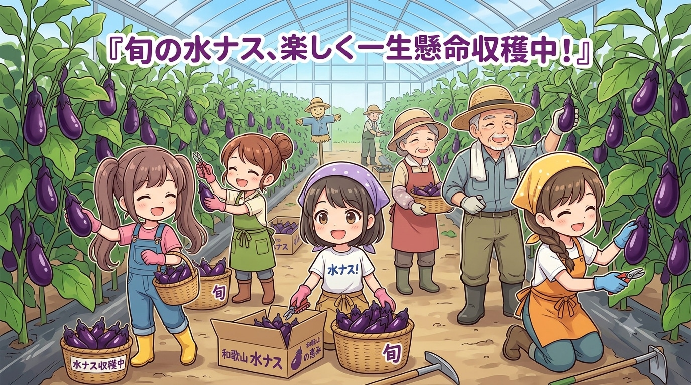 旬の水ナス収穫体験２