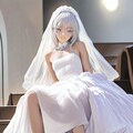 silk satin organza wedding dress（肌を意図的に白くしないとこの画の様に黒めの肌に見えてしまう） 3枚目