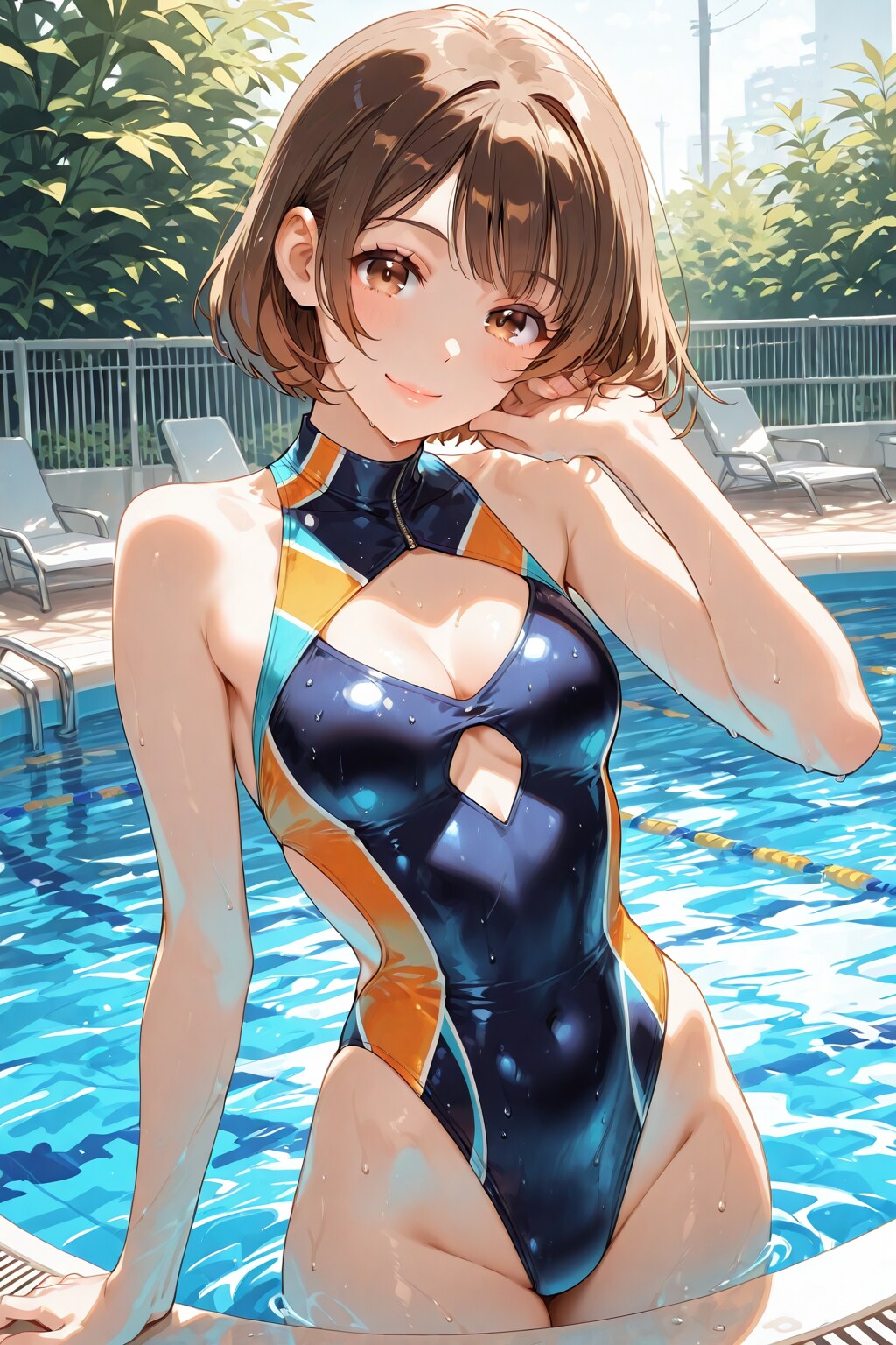 きらめく水面と美しき鼠径線