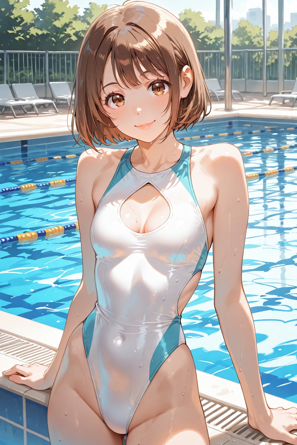 きらめく水面と美しき鼠径線