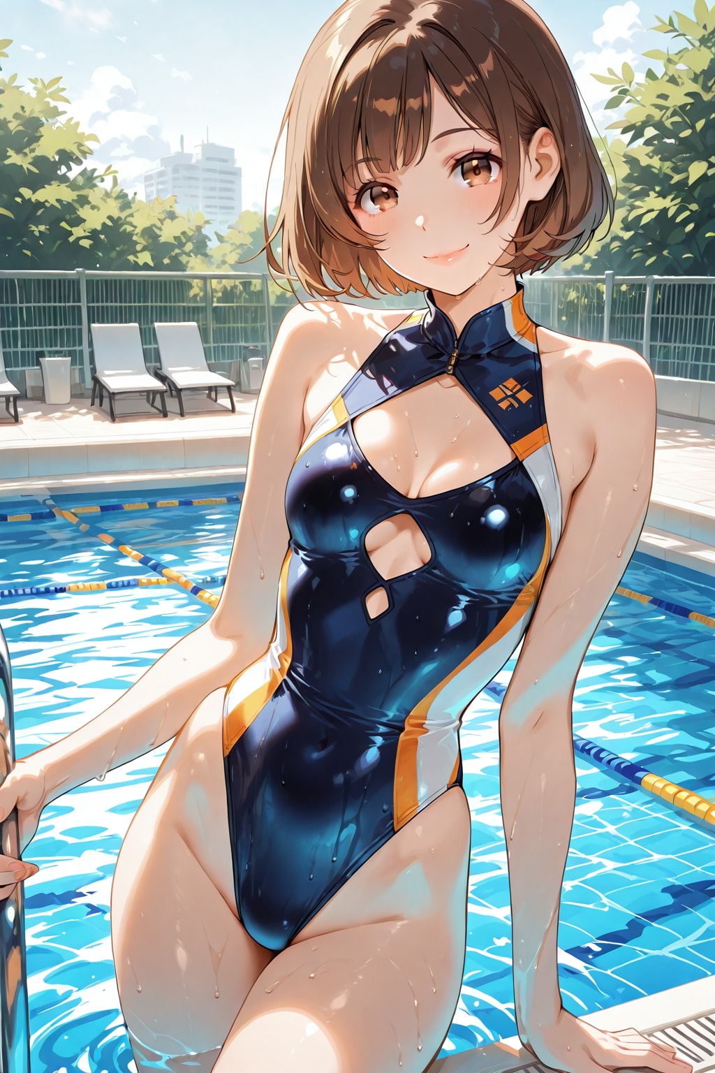 きらめく水面と美しき鼠径線