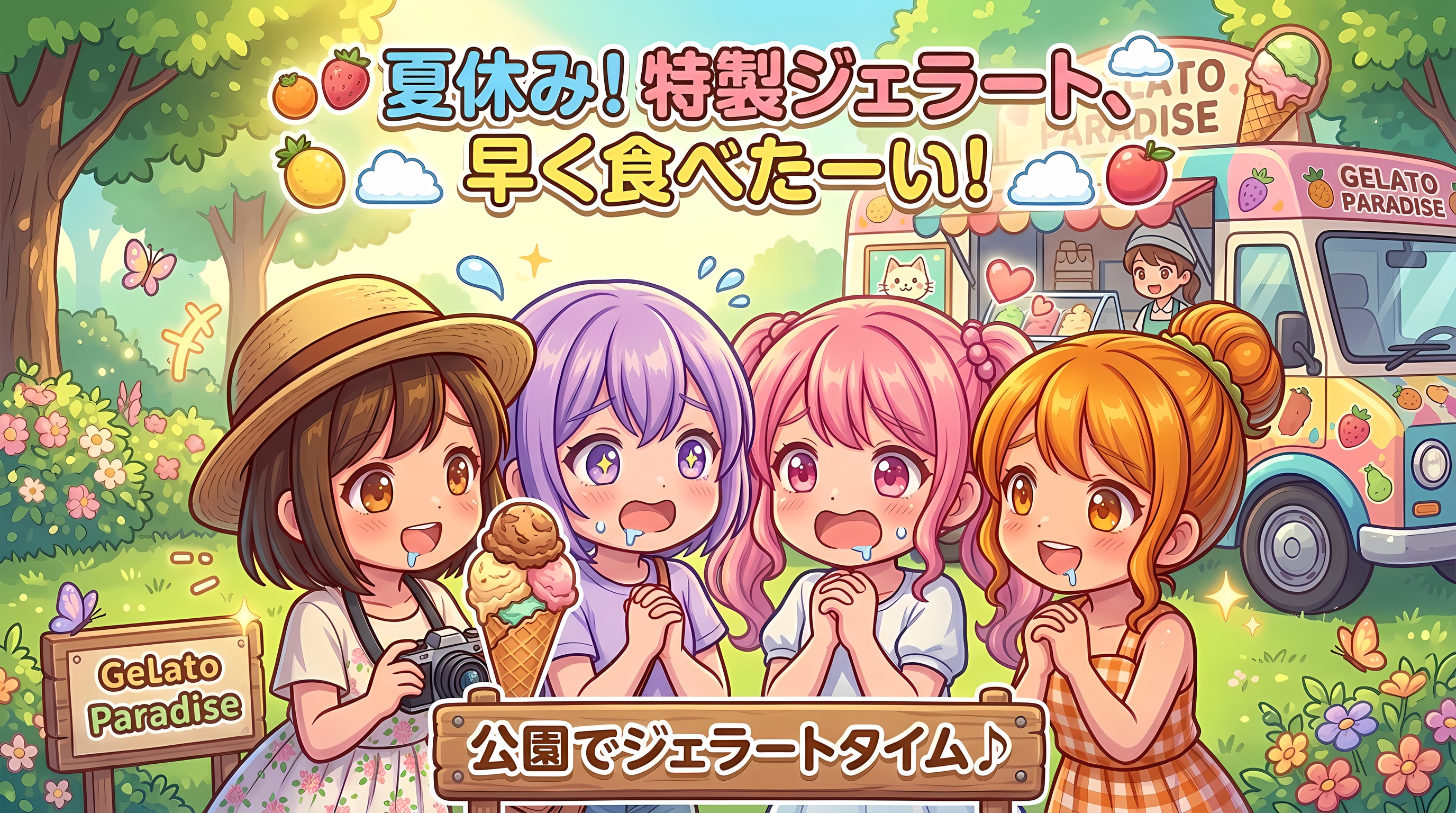 今日の夏休み（噂のジェラートを食べに来た２） | の人気AIイラスト・グラビア