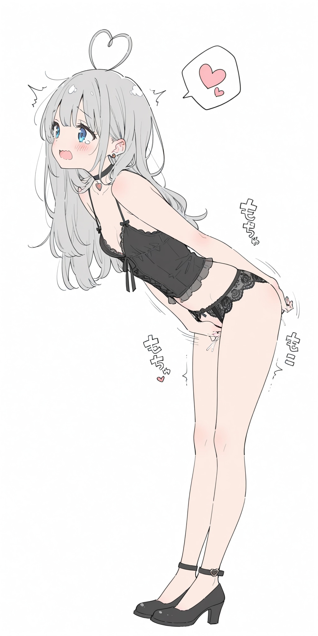 前かがみ女子