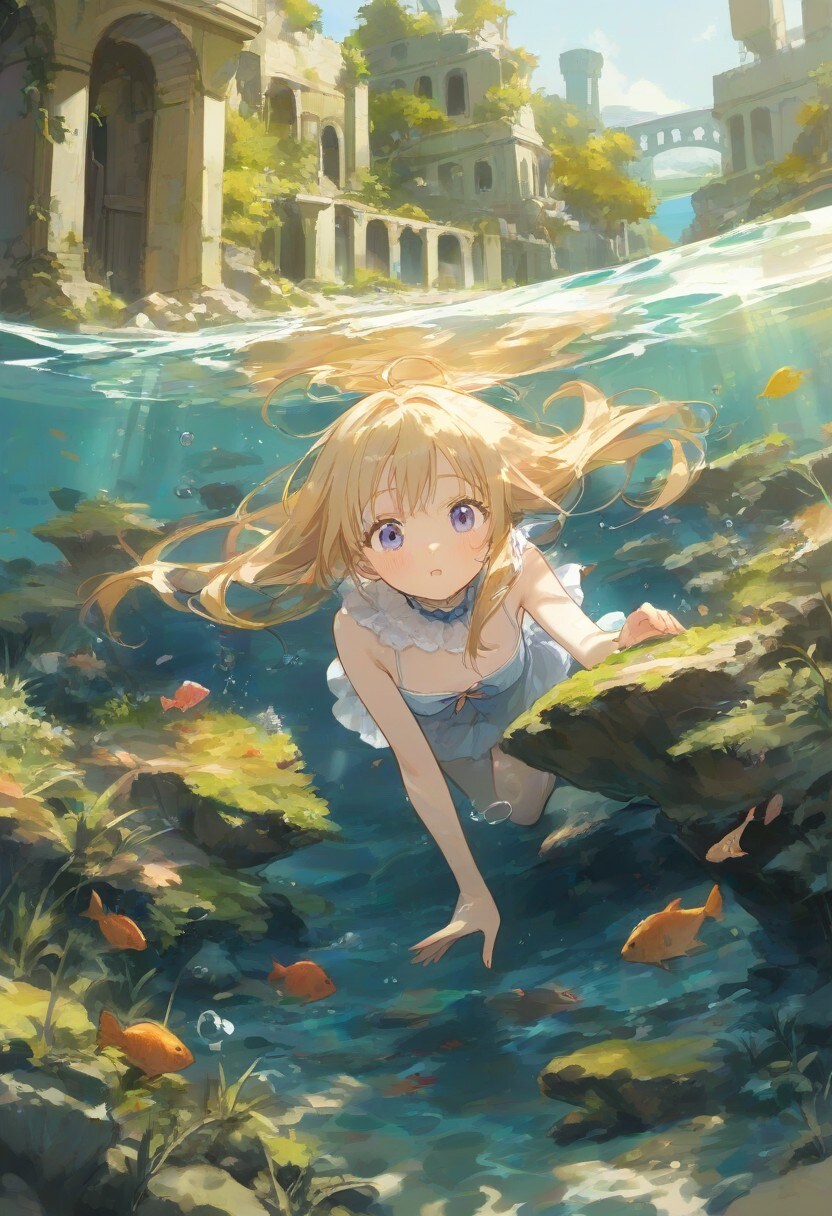 水に沈んだ都市(水彩タッチ)(21)