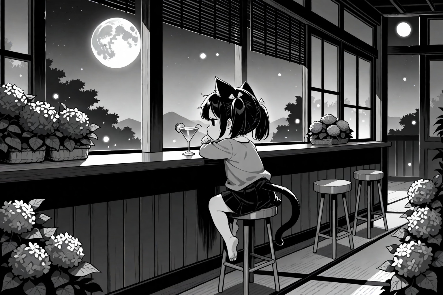 和風バーの猫子