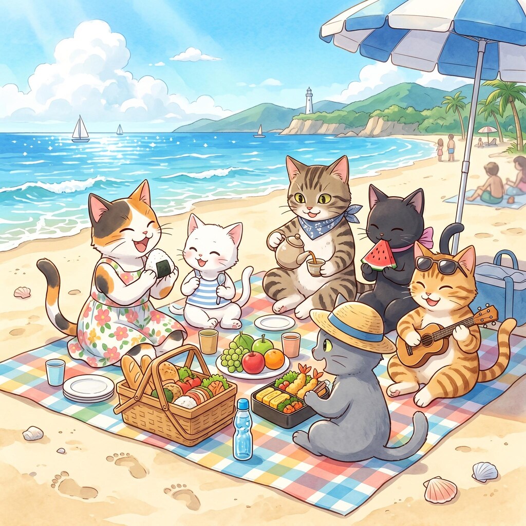 猫のピクニック