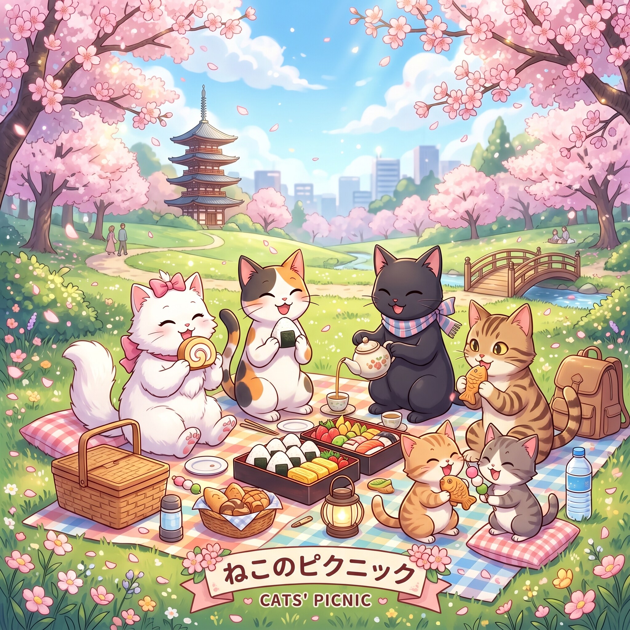 猫のピクニック | の人気AIイラスト・グラビア