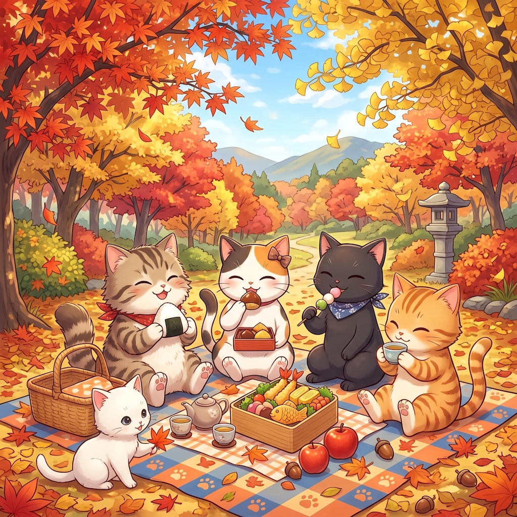猫のピクニック