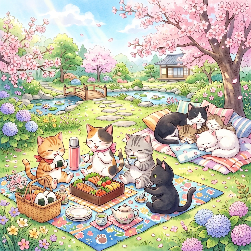 猫のピクニック