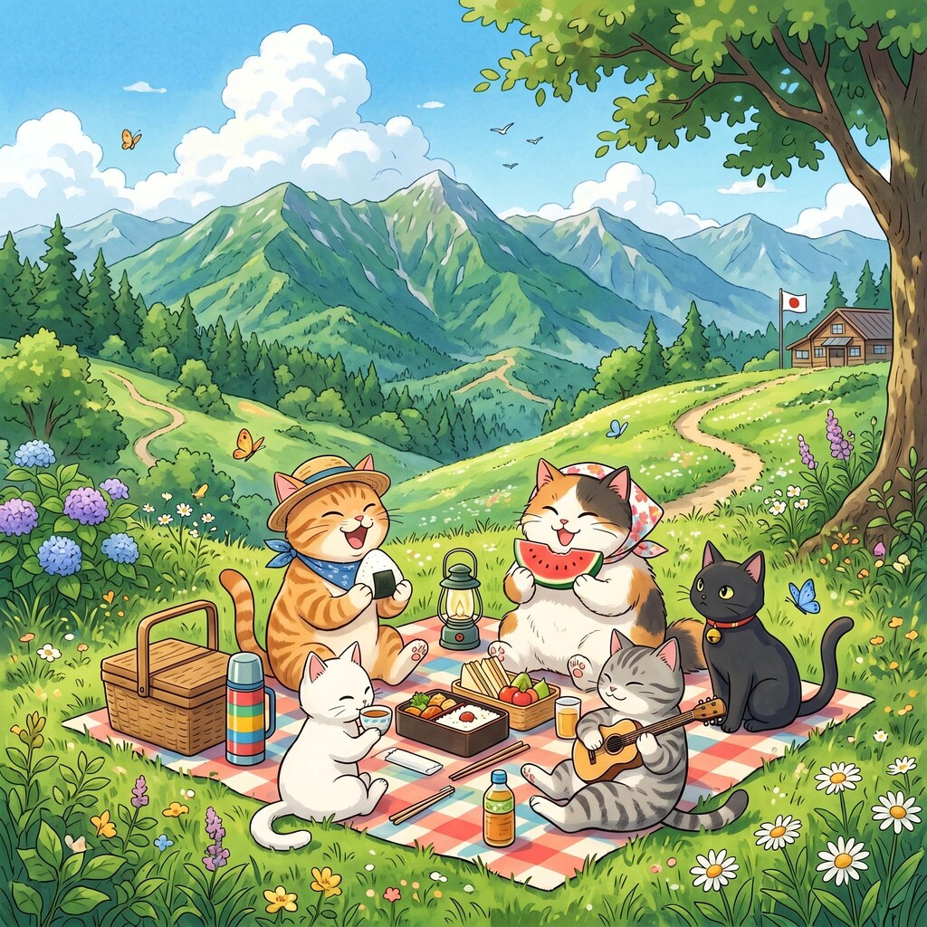 猫のピクニック