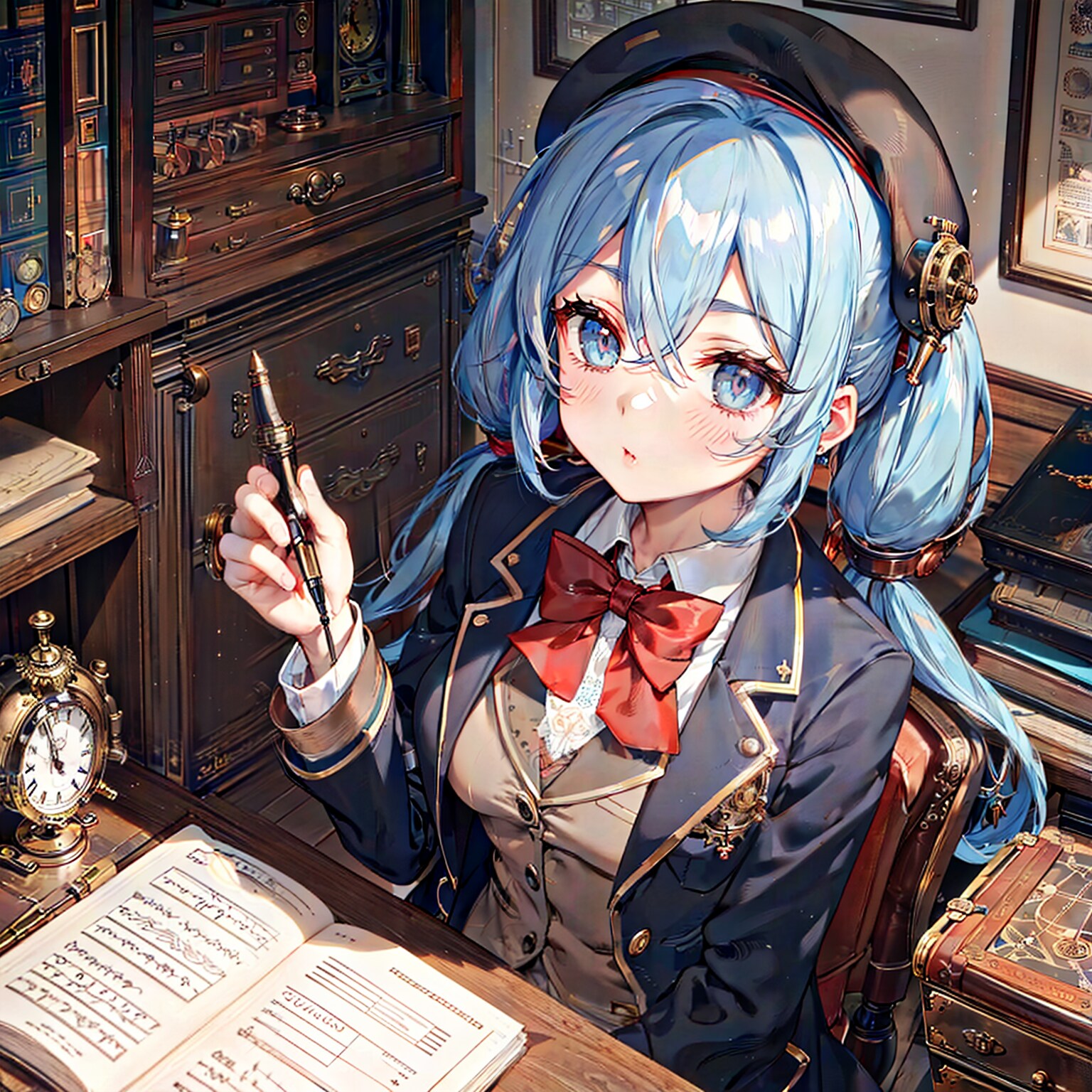 淡い青髪の少女