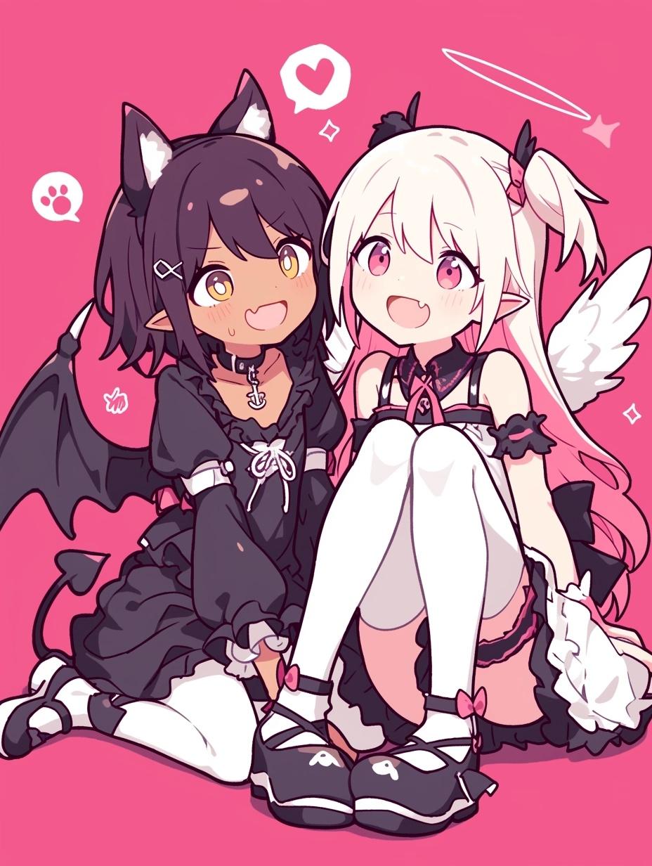 気が合う２人 | の人気AIイラスト・グラビア