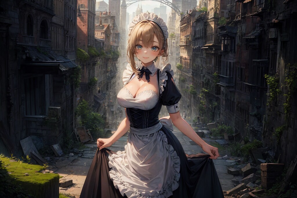 廃墟のメイド