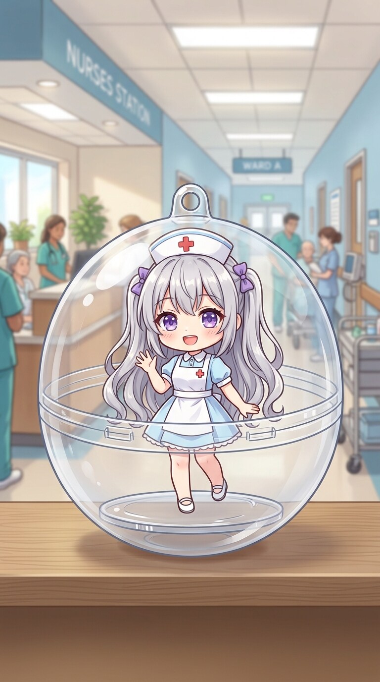 ナース服姿のFENRIRちゃんをカプセルに入れたよ | の人気AIイラスト・グラビア