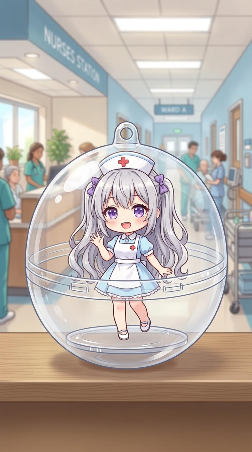 ナース服姿のFENRIRちゃんをカプセルに入れたよ