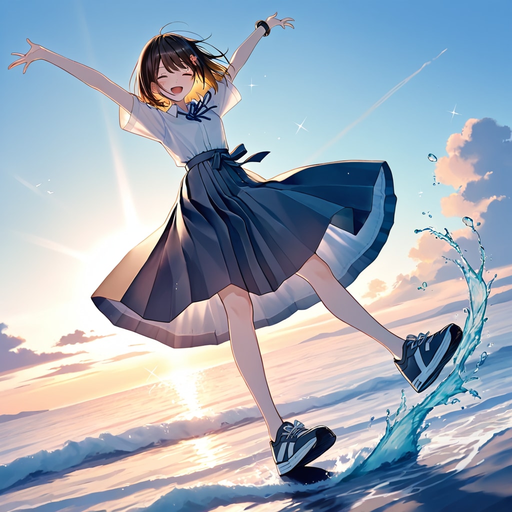 水平線へと、手を伸ばして | の人気AIイラスト・グラビア