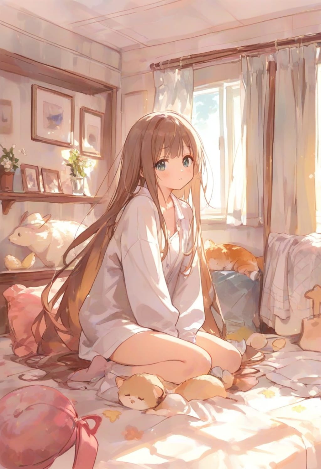少女の部屋(水彩タッチ)(118)