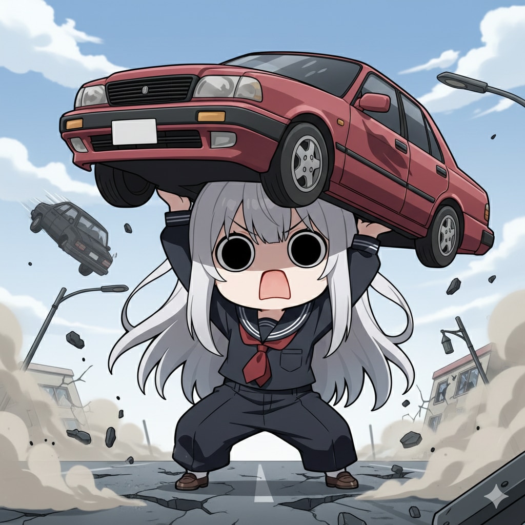 カーアクションしてしまいよったえらいこっちゃ嬢