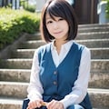 AIポートレート　籠を持つ少女 5枚目