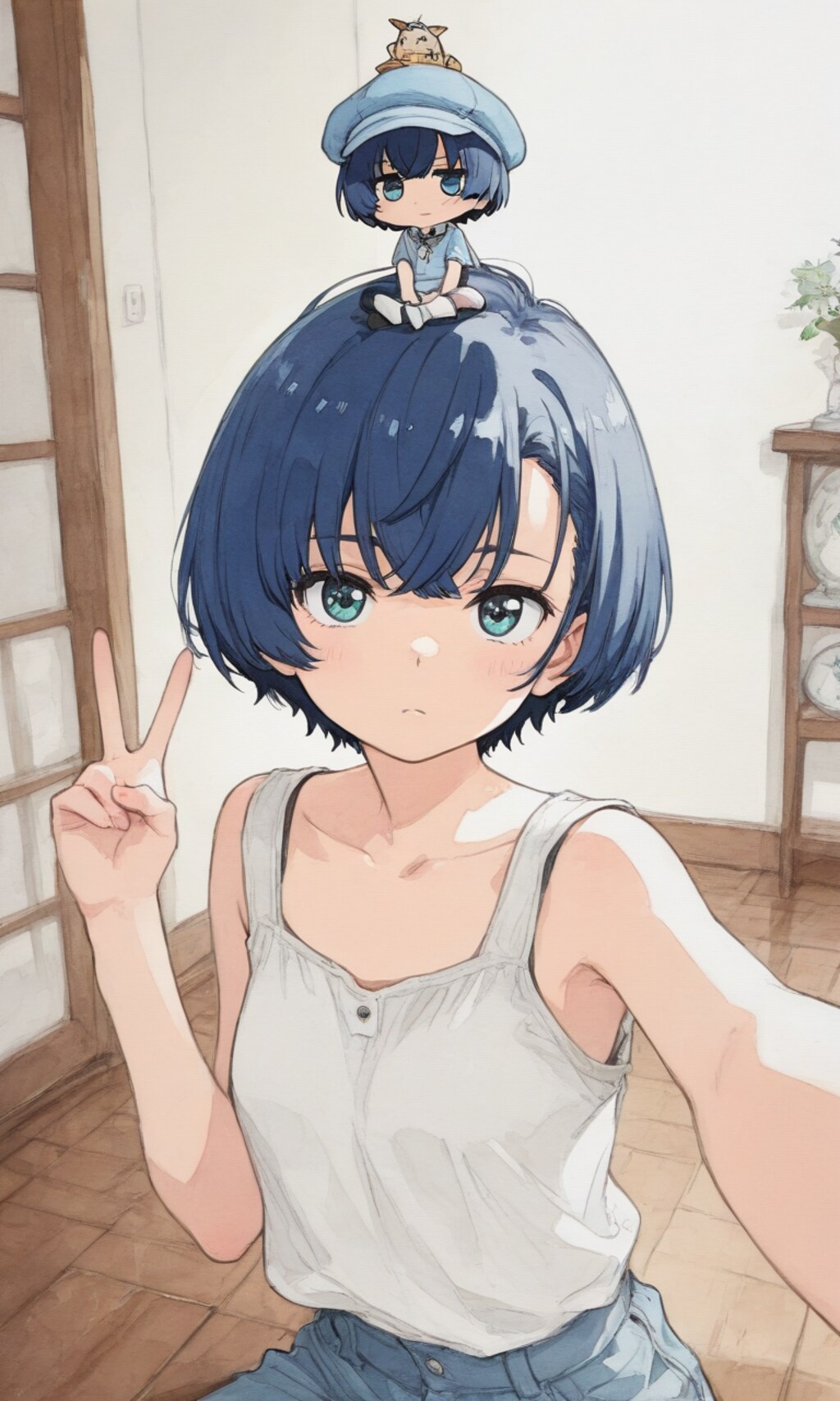 頭にぬいな柑菜ちゃん