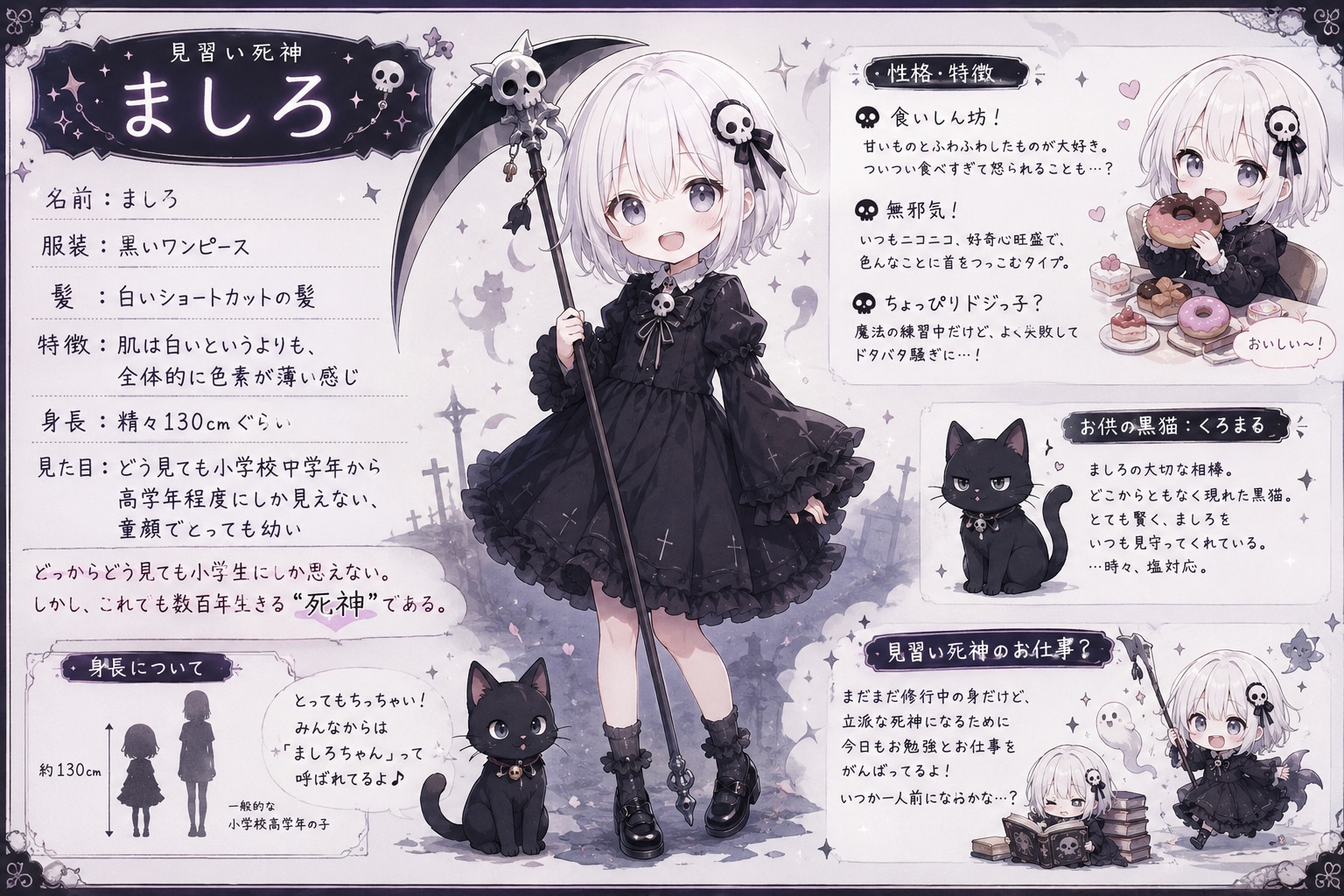 見習い死神【ましろ】の紹介カード | の人気AIイラスト・グラビア