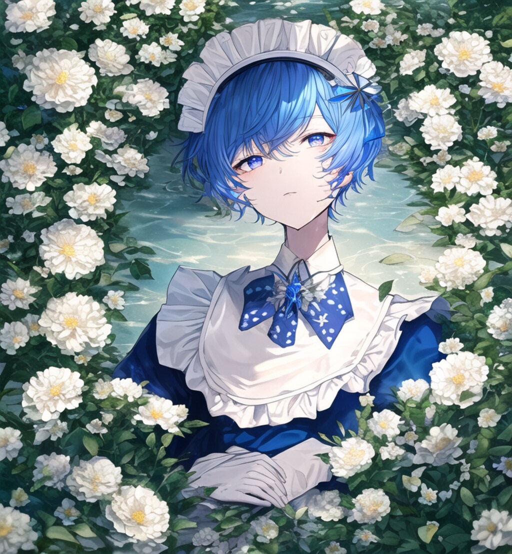 青髪美少年メイドたち