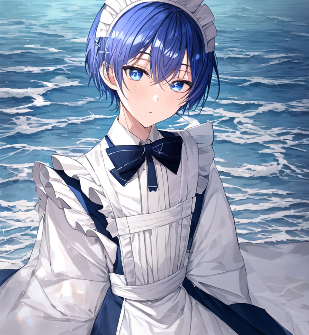 青髪美少年メイドたち