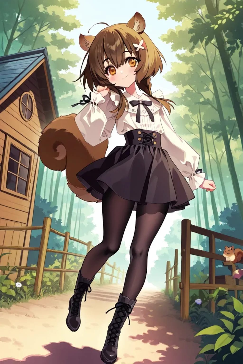 シルちゃんの森CARNELIAN風タッチ《おいでよ どうぶつの娘SeaArt》